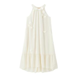 太平鸟女装2025年夏季新款挂脖白色长裙连衣裙品质时尚A1FAF2728