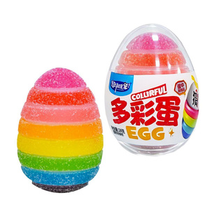 彩虹水果味软糖多彩蛋内含多种小玩具儿童糖果糖玩食玩趣味小零食