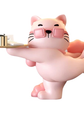 招财猫放青松摆件治愈情绪稳定