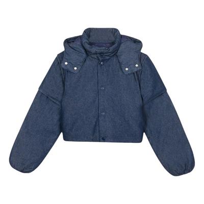 RESIMPLE简单点牛仔羽绒服短款女立领假两件外套潮牌马甲1178女款