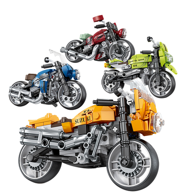 摩托车模型益智拼装积木