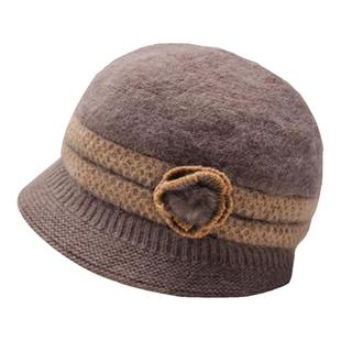 中老年人帽子女冬季新款妈妈毛线帽老人奶奶婆婆冬天加绒保暖棉帽