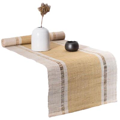 中式桌旗茶席苎麻桌旗