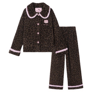 tbh野兽派家居三丽鸥Hello Kitty可丽绒娃娃领家居服套装睡衣女冬