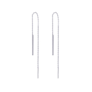 一字耳线女s925纯银流苏耳链气质显脸瘦耳环简约小众冷淡风耳饰