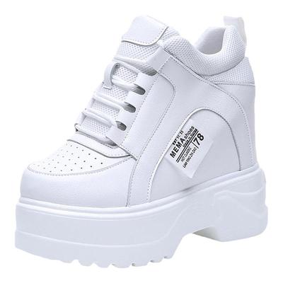 内增高厘米坡跟皮面休闲风女单鞋