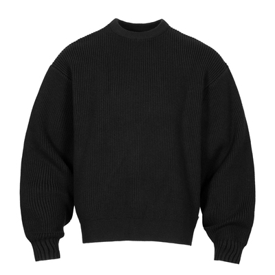 OD秋粗针坑条圆领套头针织毛衣