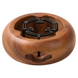 了堂斋胡桃木温茶炉蜡烛加热家用室内煮茶器复古围炉暖茶炉底座