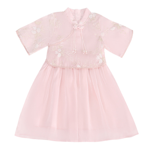 女童汉服连衣裙夏季2025新款夏天中国风公主裙中大童小女孩夏裙子