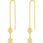 周六福黄金耳环女足金5G无极金铜钱ins风发财计价新年礼物