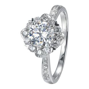 蒂芙星钻18K金铂金PT950培育钻石河南人工人造钻石灿若星辰钻戒