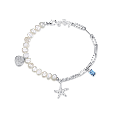 MissQueeny海星挂坠珍珠手链