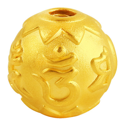 3D硬金莲花六字真言隔珠