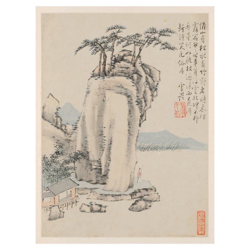 清代萧云从季节风景国画8幅