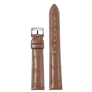 意时利适用欧米茄蝶飞表带女真皮Omega针扣头层牛皮手表带14 16