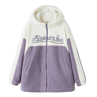 初中生少女羊羔毛绒外套16岁女孩2025年新款冬装加厚棉服高中学生