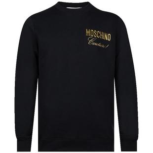 moschino/莫斯奇诺胶贴字母logo全棉套头卫衣男士XY精选