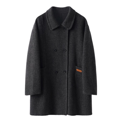 时尚休闲中长款双面呢大衣