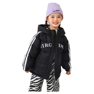 韦氏冬季亲子儿童男女童羽绒服外套连帽中长款洋气加厚双面穿