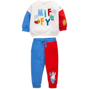 现货英国Next正品女童女宝宝米菲兔运动衫卫衣慢跑长裤子套装