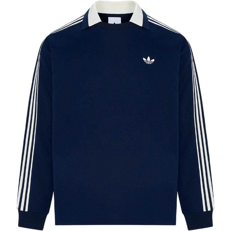 adidas阿迪达斯三叶草男子秋RUGBY POLO LS运动休闲长袖T恤KZ0489