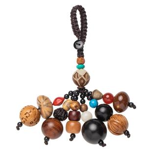 十八子菩提汽车钥匙扣挂件桃木莲花财源挂饰男女平安好运高档古风