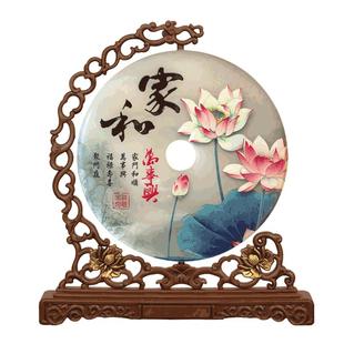 玉石平安扣摆件乔迁新居礼品新家居装饰品客厅酒柜玄关博古架摆设