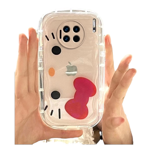 适用于华为mate30手机壳mate30Pro新款蝴蝶结凯蒂猫肥皂壳MT40全包防摔MATE30个性创意透明mate30Pro保护套