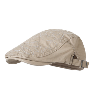 英伦风复古星星刺绣前进帽女士高级感时髦洋气报童帽反戴贝雷帽子