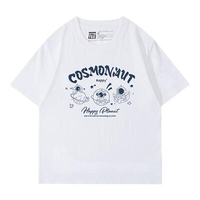 棉牵短袖卡通正肩显瘦纯棉减龄