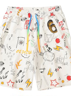 【现货品牌折扣】KADM DEER 夏季新款潮牌宽松短裤宽松五分裤卡通