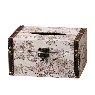 高级感创意中古风皮革纸巾盒