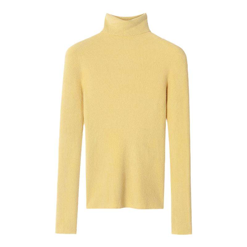 日本岛津无缝一线成衣ROCO春季新款超细羊毛堆堆领高领打底衫毛衣