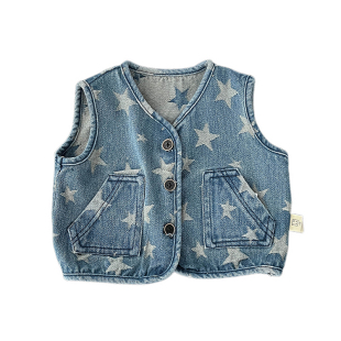 韩系宝宝长袖格子衬衫春秋装小清新婴儿马甲外套纯色长裤三件套装