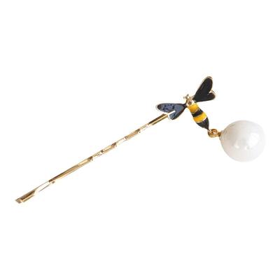 小蜜蜂发卡珍珠发夹小香风一字夹