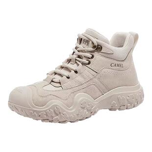 骆驼女鞋冬季新款加绒工装马丁靴女加厚雪地靴棉鞋高帮鞋复古