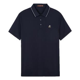 才子男装桑蚕丝短袖POLO衫男士2026夏季新款7A抗菌高端商务T恤男