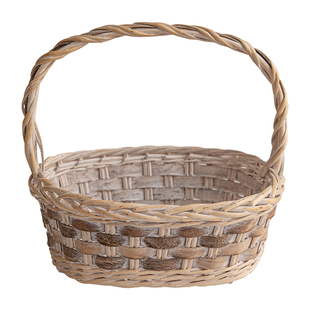 【孤品4折】蜡笔派白吉收纳筐手工编织水果食脏衣篓菜篮子W