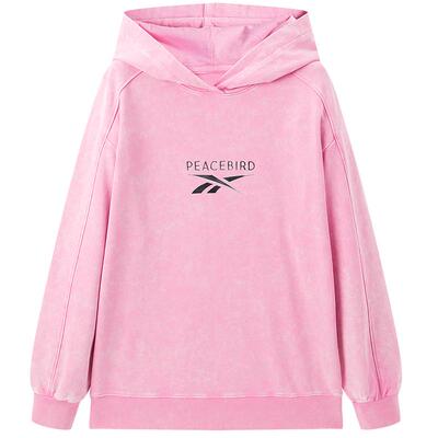 太平鸟2025新款 Reebok联名女士仿水洗宽松高级连帽卫衣A3CRF1245
