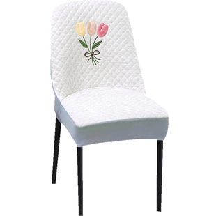 2025高端弧形椅子套罩万能通用坐垫靠背一体餐桌皮板凳座家用四季