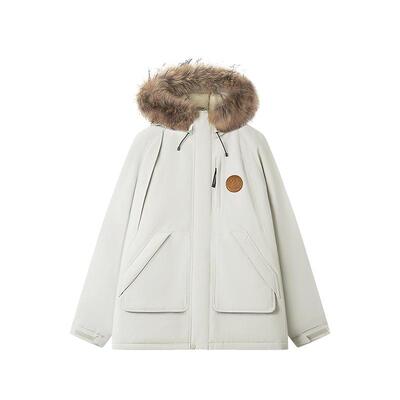 Teenie Weenie小熊男装户外风三防可拆卸貉子毛轻盈派克服羽绒服