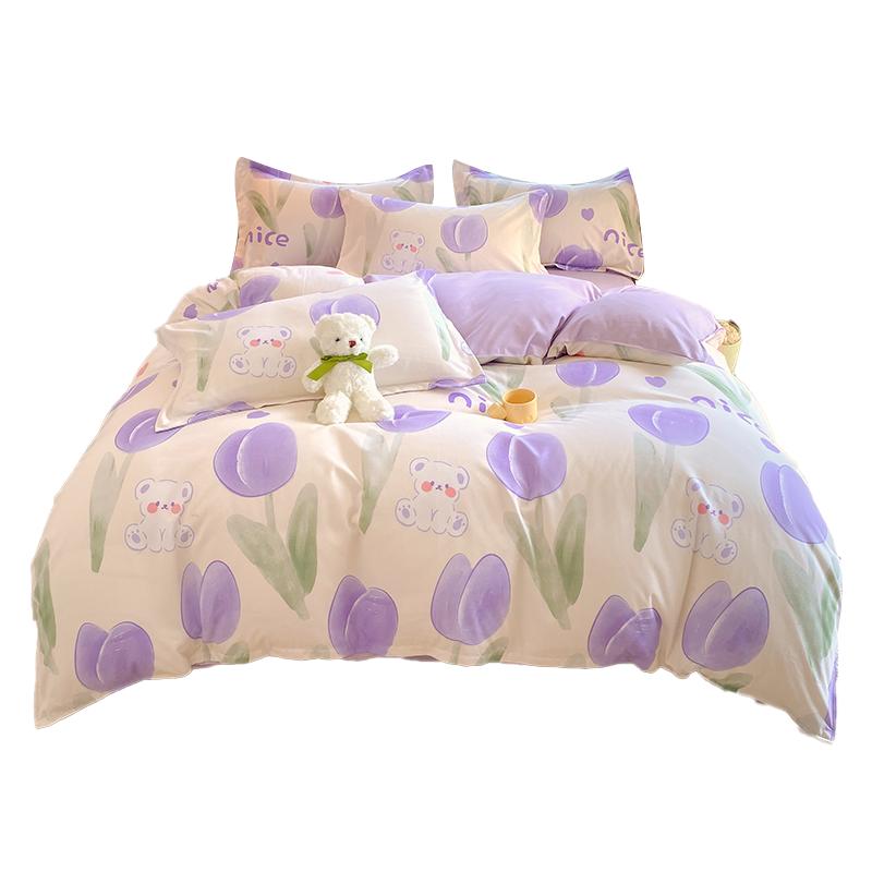 三件套床上用品四件套床单被单被套被罩单件非纯棉全棉2025新款