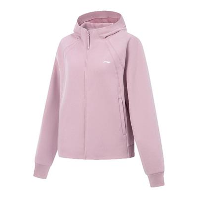 李宁加绒卫衣女保暖开衫2025年冬季新款休闲健身外套AWDV944