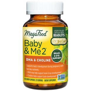 MegaFood藻油DHA软胶囊孕妇专用全孕期哺乳期胆碱营养品60粒