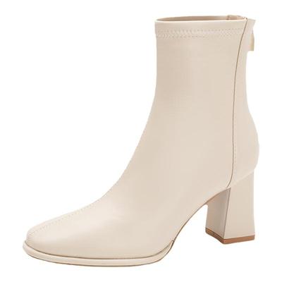 ZYIYI小个子方头高跟短靴