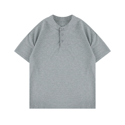 Dream made美式cleanfit亨利领短袖T恤男款夏季正肩老钱风针织衫