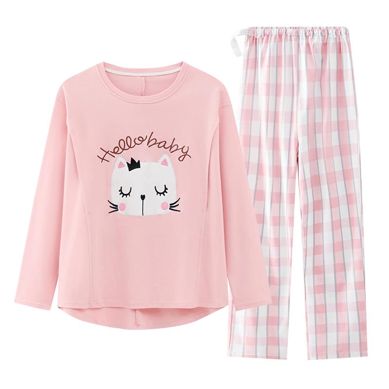 月子服春秋純棉產(chǎn)后孕婦睡衣女薄款夏季懷孕期產(chǎn)婦待喂奶哺乳家居