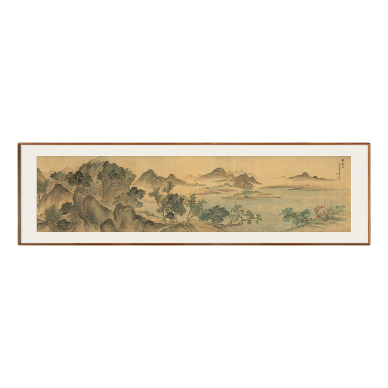 宋式美学湖山春暖图中式客厅挂画