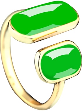 纯银戒指空托镶嵌绿松石水晶宝石