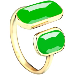 S925纯银戒指空托双石位女款戒托镶嵌蜜蜡绿松石水晶宝石戒面银托